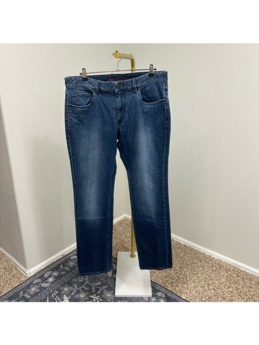 Robert Graham Dark Wash Tailored Kipling Straight Leg Jeans Denim Mens Size 36